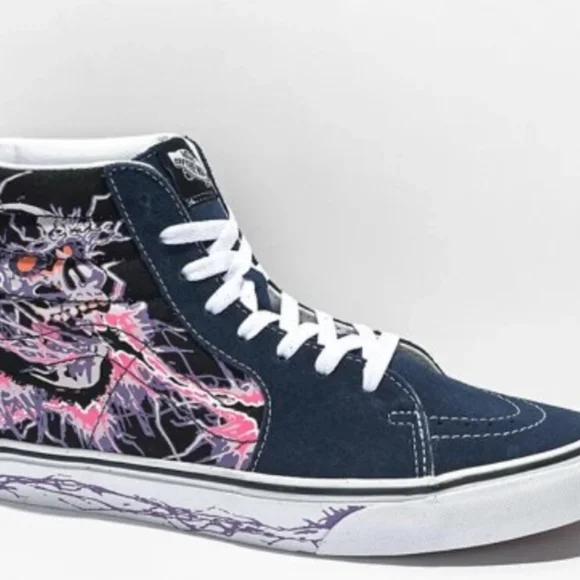 Vans SK8 Hi Zap Black/True White Men's Classic Skate Shoes Size12 - Picture 6 of 8